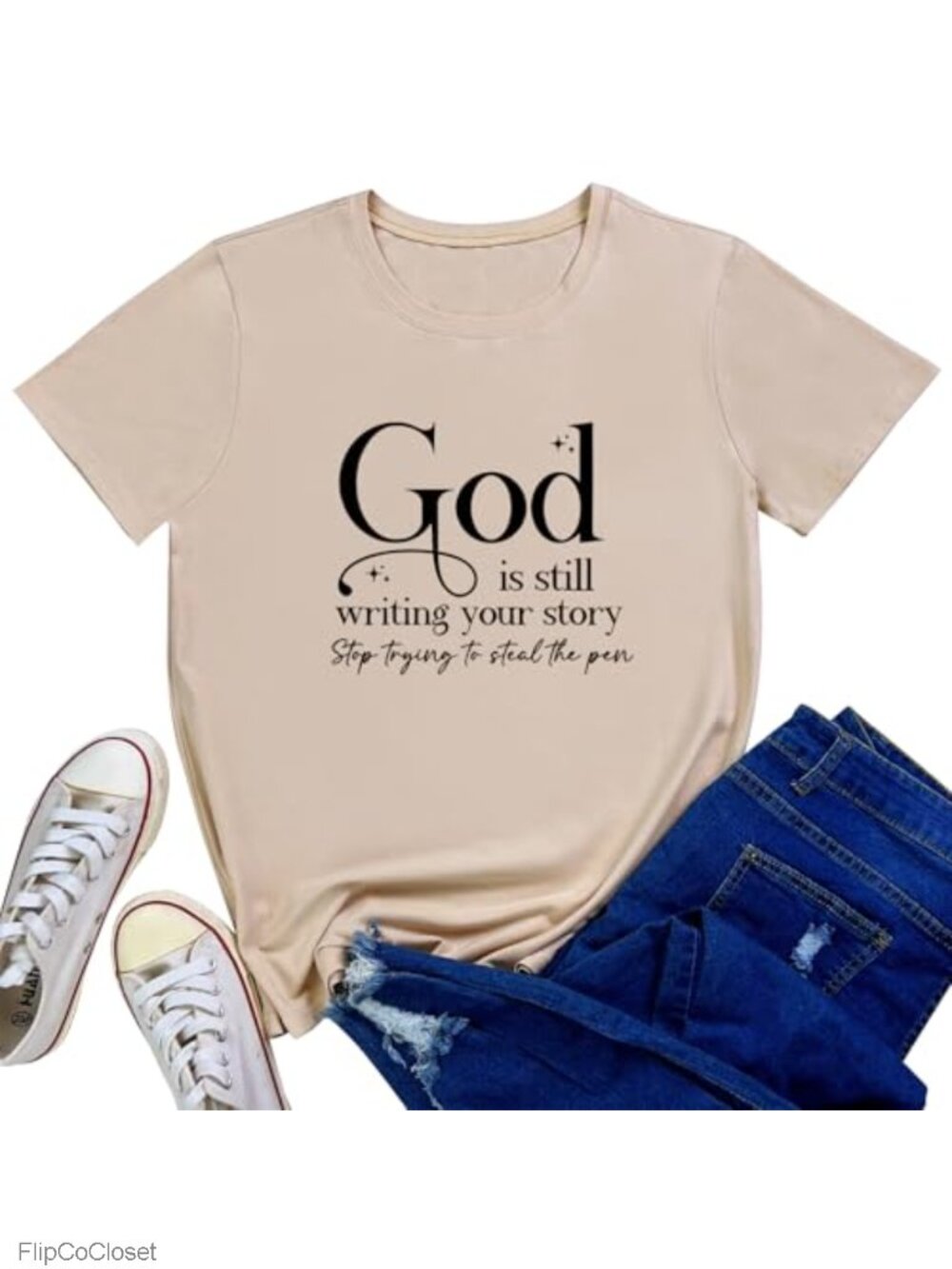 Womens God is Still Graphic T Shirt Round Neck Short Sleeve Comfy Top